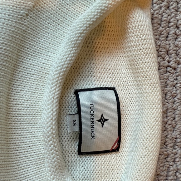 Tuckernuck Cream Turtleneck Sweater with Flag Design - Picture 2 of 2